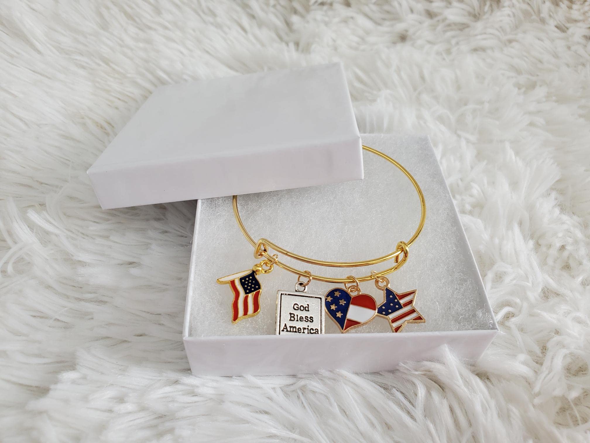 Patriotic Bracelet, Red White Blue Jewelry, God Bless America