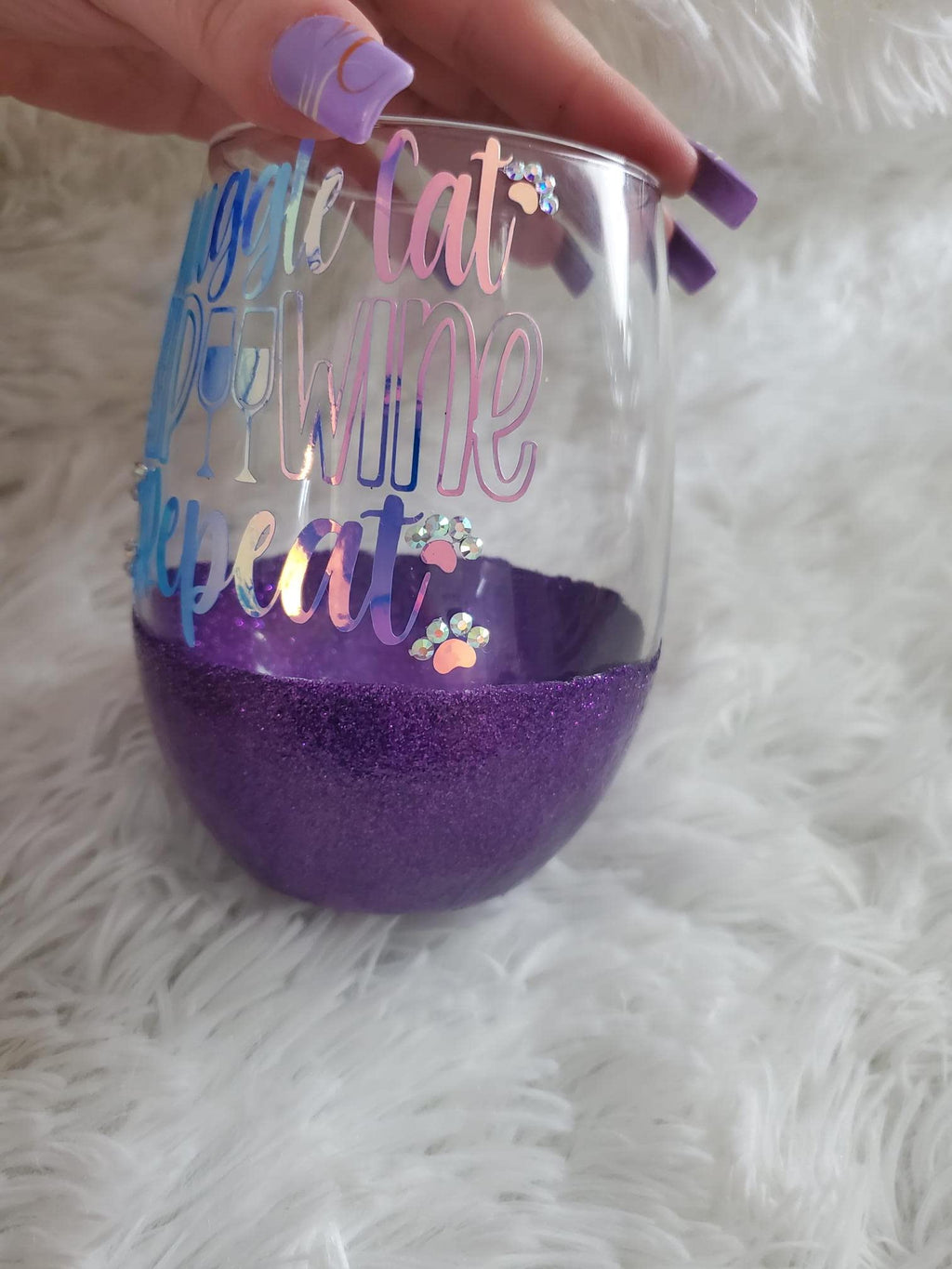 Cat Mom Wine Glass, Fur Mama Tumbler, Gifts for Pet Lovers