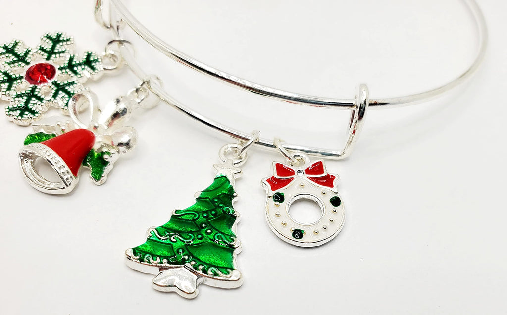 Christmas Charm Bracelet for Women | Silver Holiday Jewelry Gift