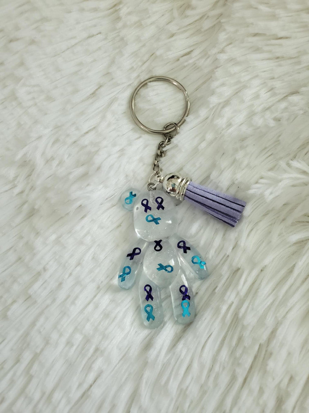 Suicide Awareness Ribbon Bear Keychain, My Story Isn't Over Yet, You are Enough
