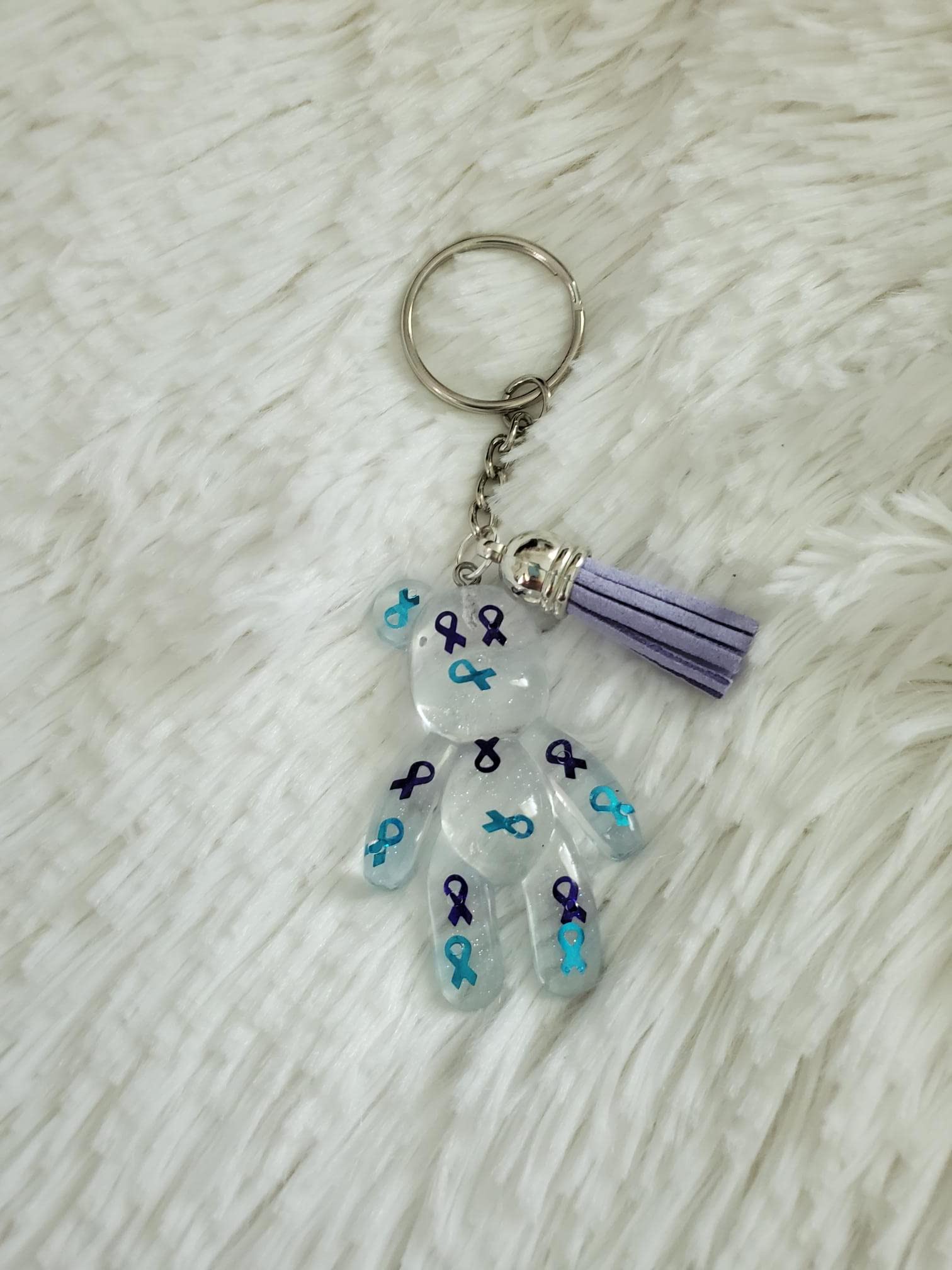 Suicide Awareness Ribbon Bear Keychain, My Story Isn't Over Yet, You are Enough