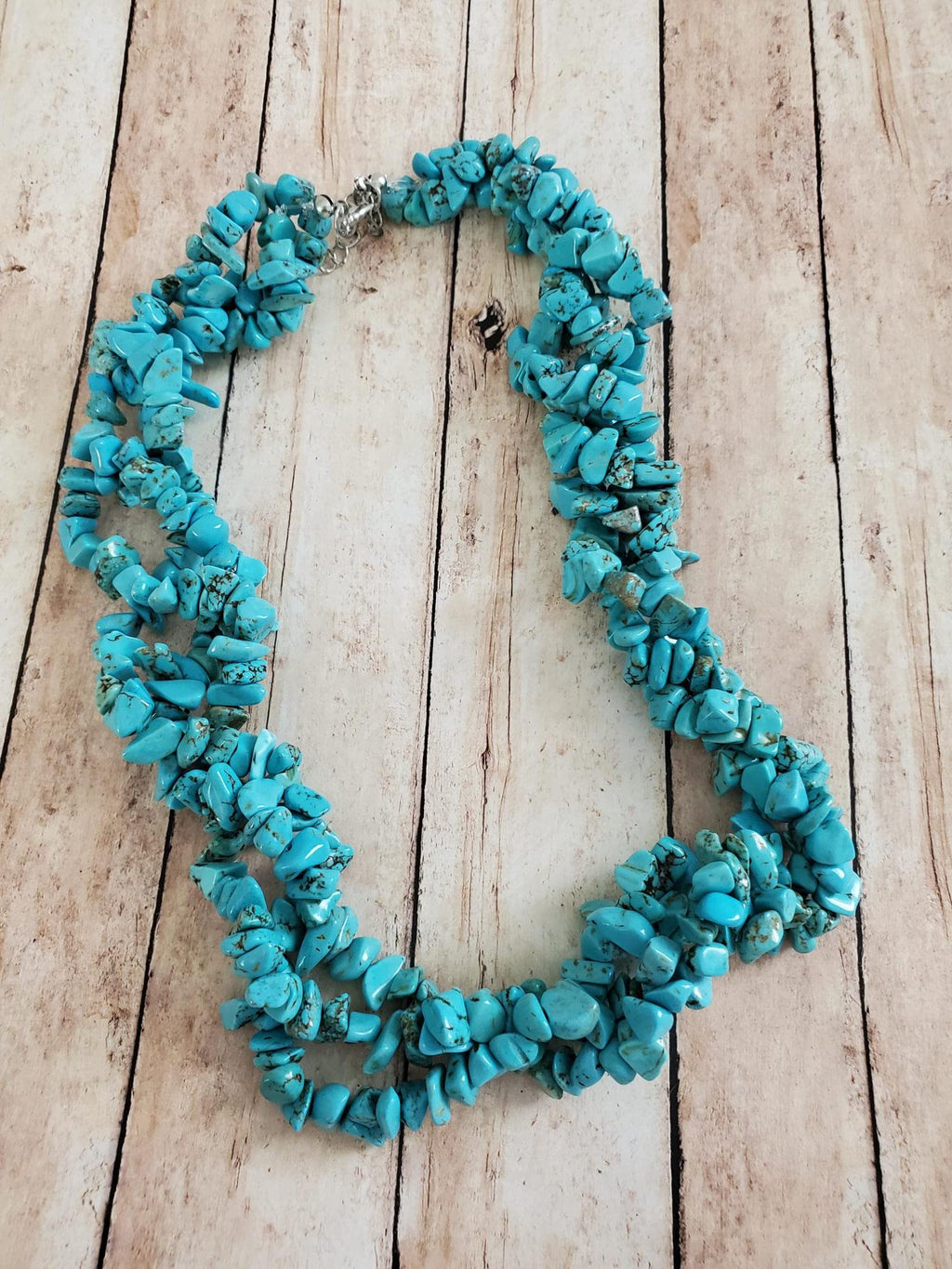 Turquoise Chip Necklace and Bracelet, Western Jewelry Set, Native American Accessories