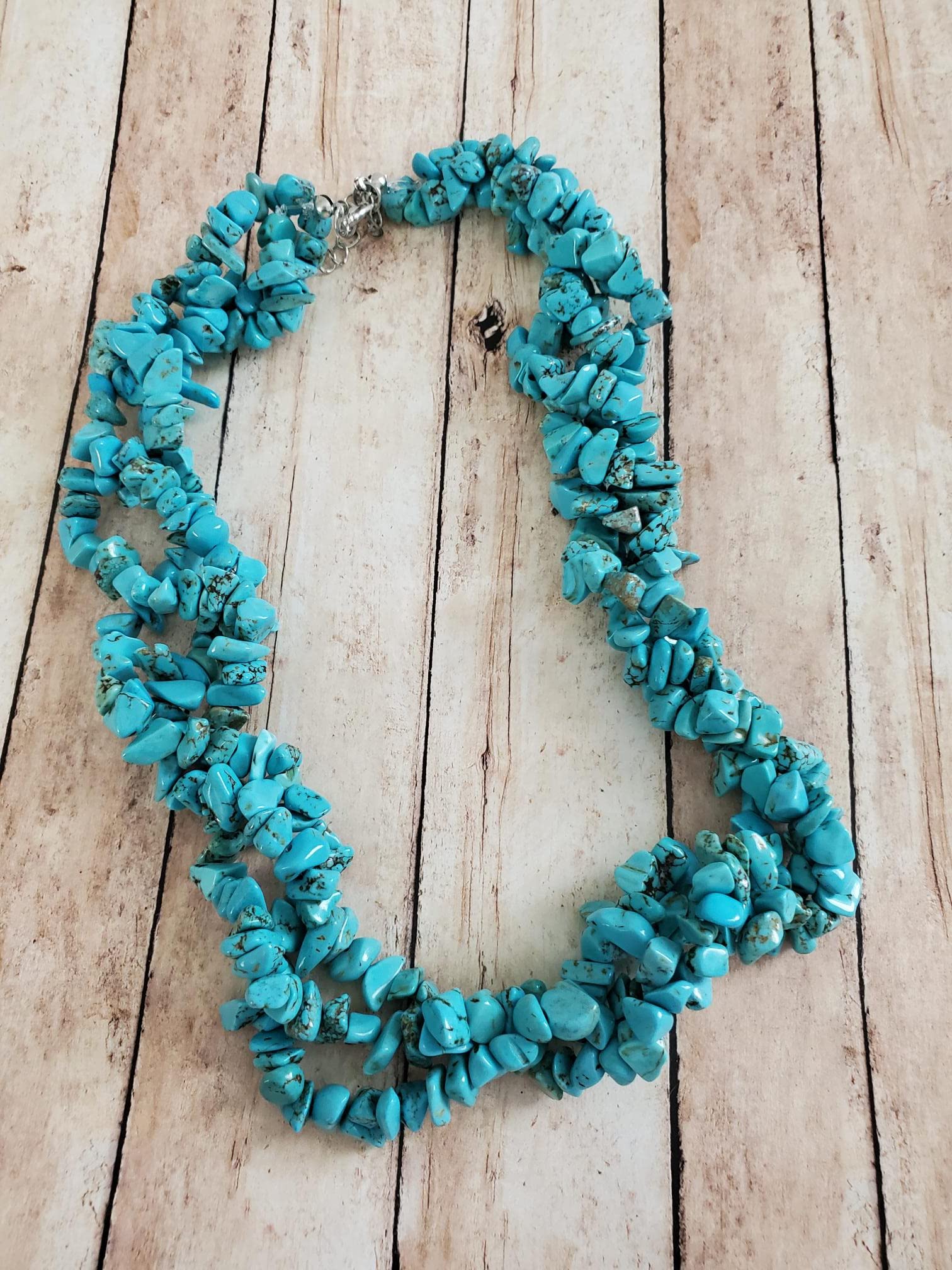 Turquoise Chip Necklace and Bracelet, Western Jewelry Set, Native American Accessories