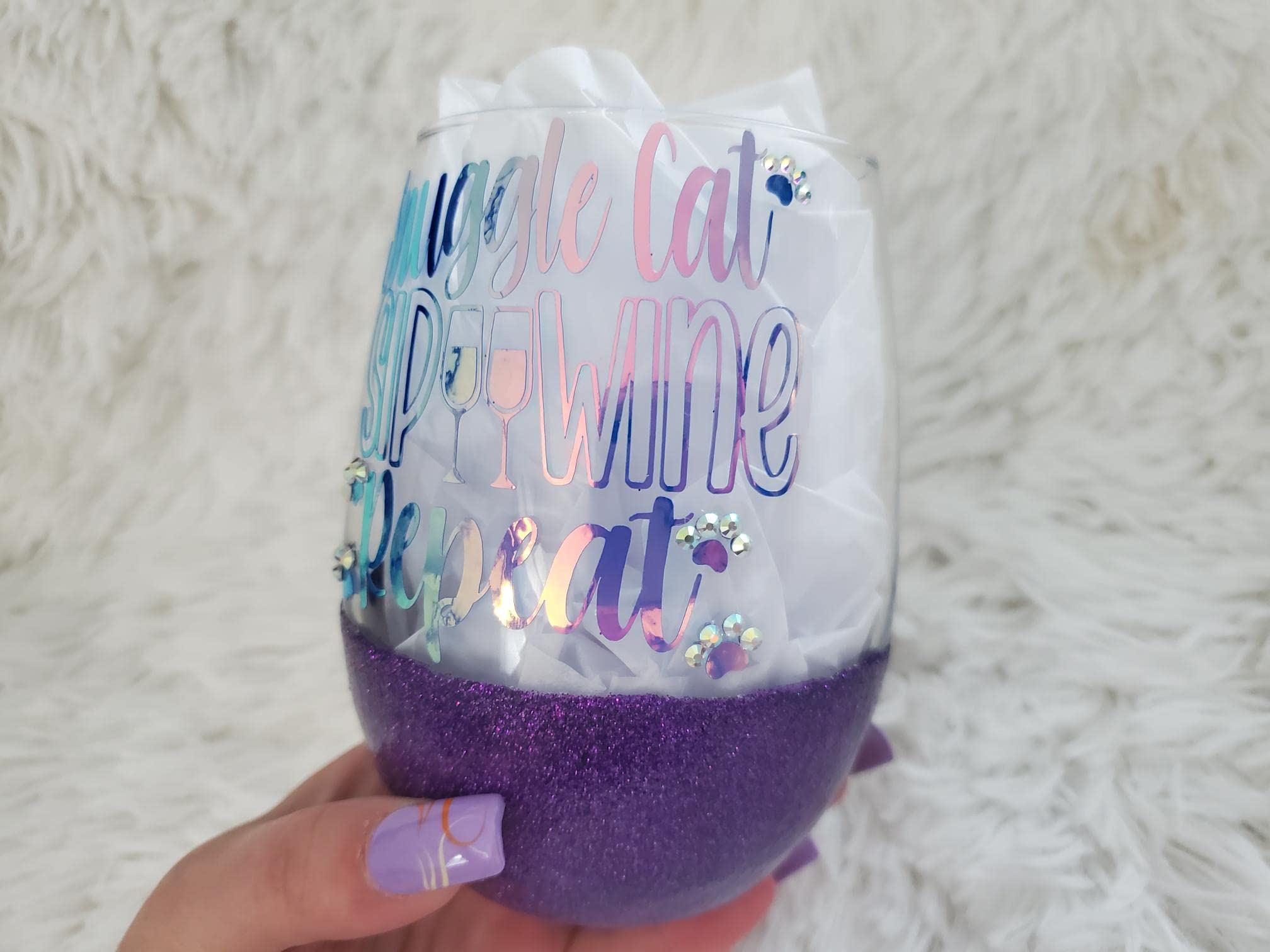 Cat Mom Wine Glass, Fur Mama Tumbler, Gifts for Pet Lovers