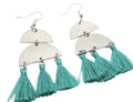 Turquoise Tassel Earrings, Sterling Silver Turquoise Tassel Earrings, Tassel Earrings, Dangle Earrings, Drop Earrings, Fashion Jewelry