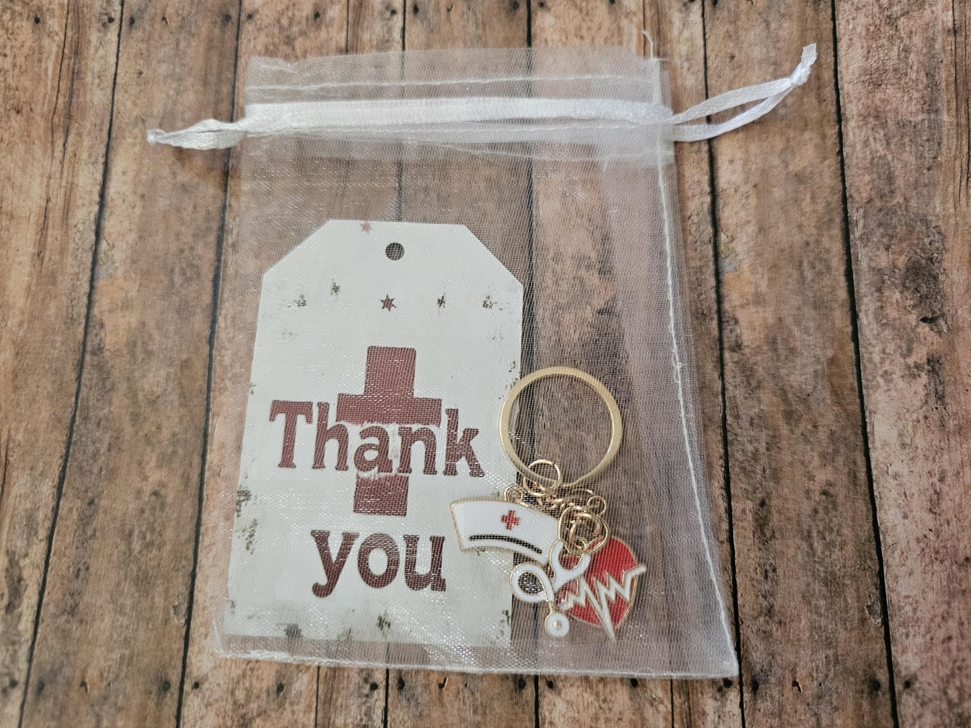 Nurse Appreciation Keychain Gift Set, Enamel Nurse Cap and Heart Charm, Thank You Gift for Healthcare Workers, Nurse Week
