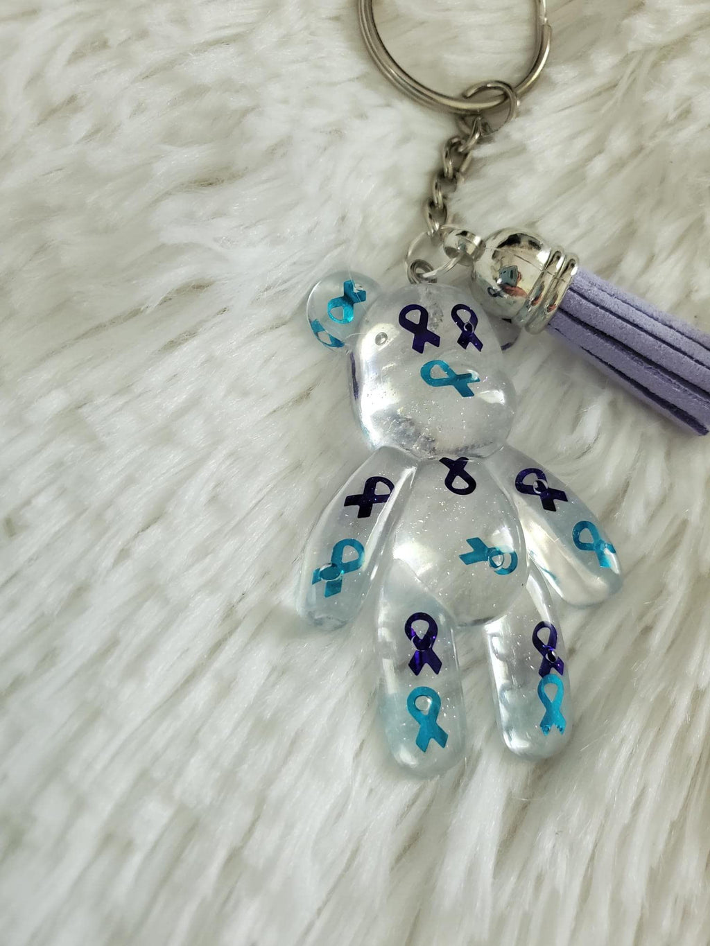 Suicide Awareness Ribbon Bear Keychain, My Story Isn't Over Yet, You are Enough