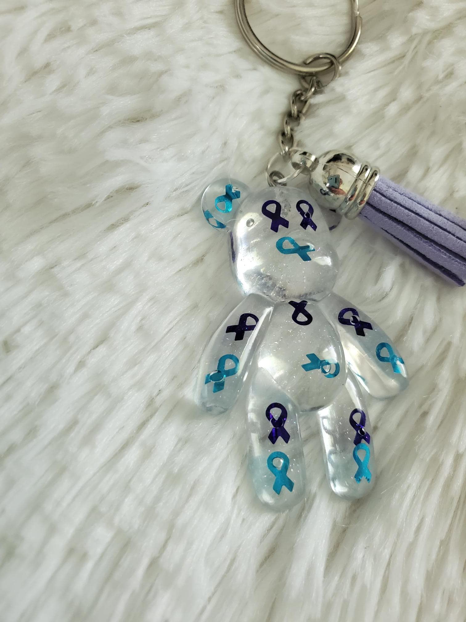 Suicide Awareness Ribbon Bear Keychain, My Story Isn't Over Yet, You are Enough