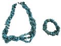 Turquoise Chip Necklace and Bracelet, Western Jewelry Set, Native American Accessories