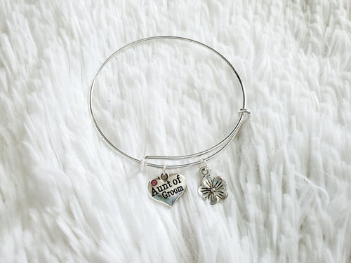 Aunt of the Groom Bracelet, Bridal Shower Gift, Wedding Jewelry