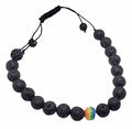 Men's Women's Pride Jewelry, Nylon Thread Unisex Pride Bracelet, Pride Month, Gay Pride, Gifts for Pride, Lava Rock Jewelry, Rainbow Bead