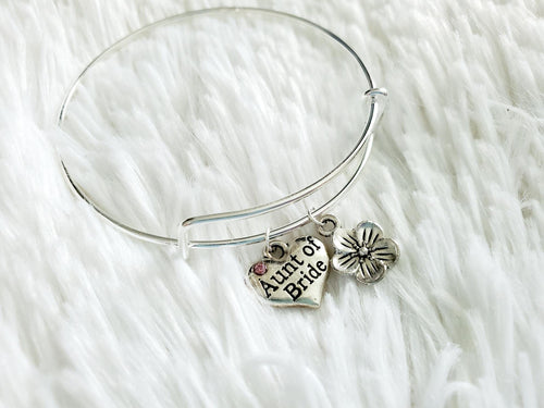 Aunt of the Bride Bracelet, Bridal Shower Gift, Wedding Jewelry
