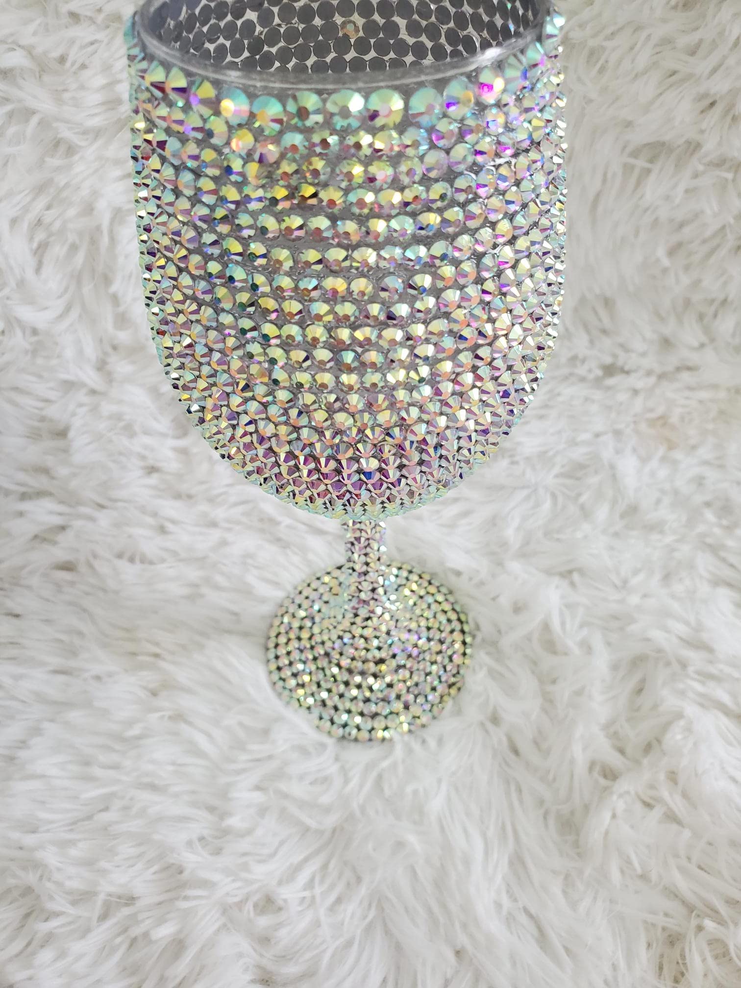 Bling Wine Glass, Bedazzled Drinking Cup, Rhinestone Tumbler, Blinged Out