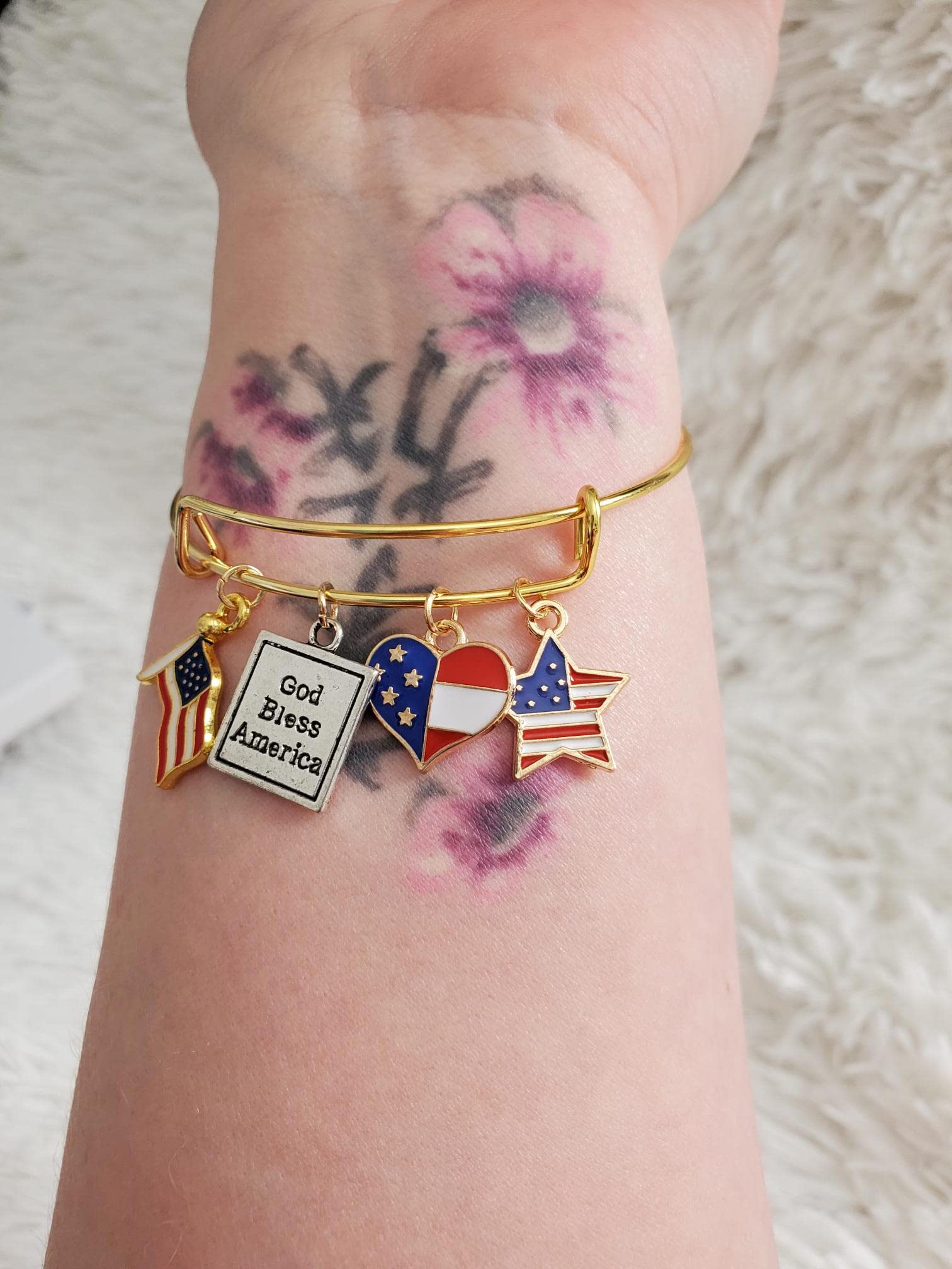 Patriotic Bracelet, Red White Blue Jewelry, God Bless America