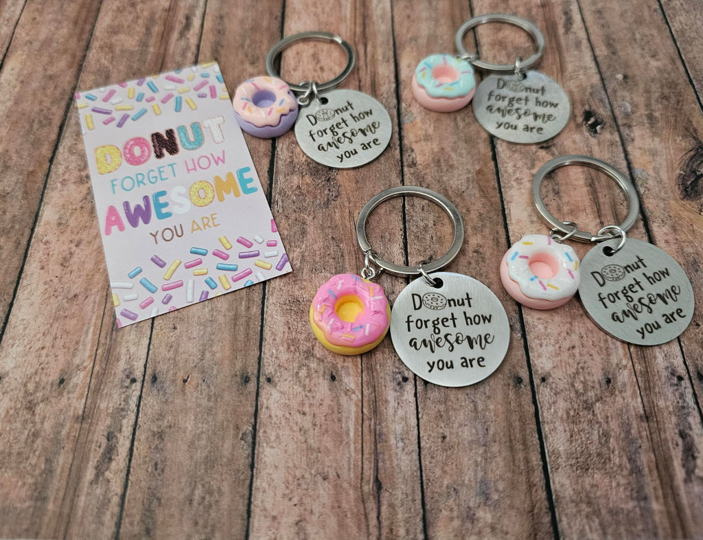 Donut Forget How Awesome You Are Keychain Gift Set, Motivational Appreciation Gift