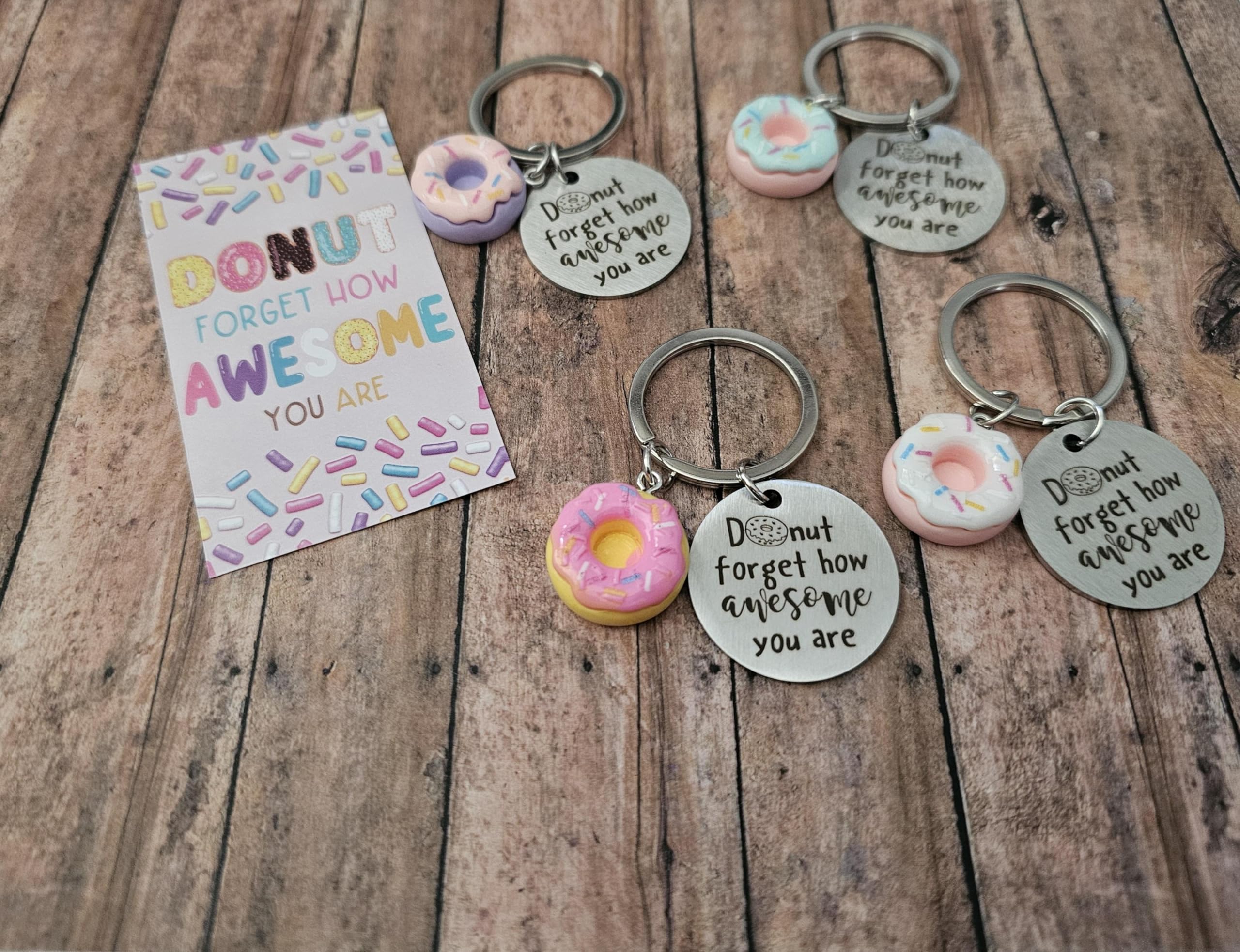 Donut Forget How Awesome You Are Keychain Gift Set, Motivational Appreciation Gift