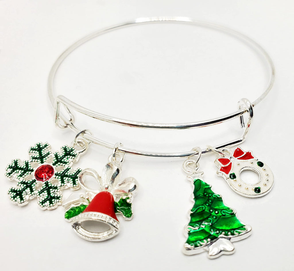 Christmas Charm Bracelet for Women | Silver Holiday Jewelry Gift