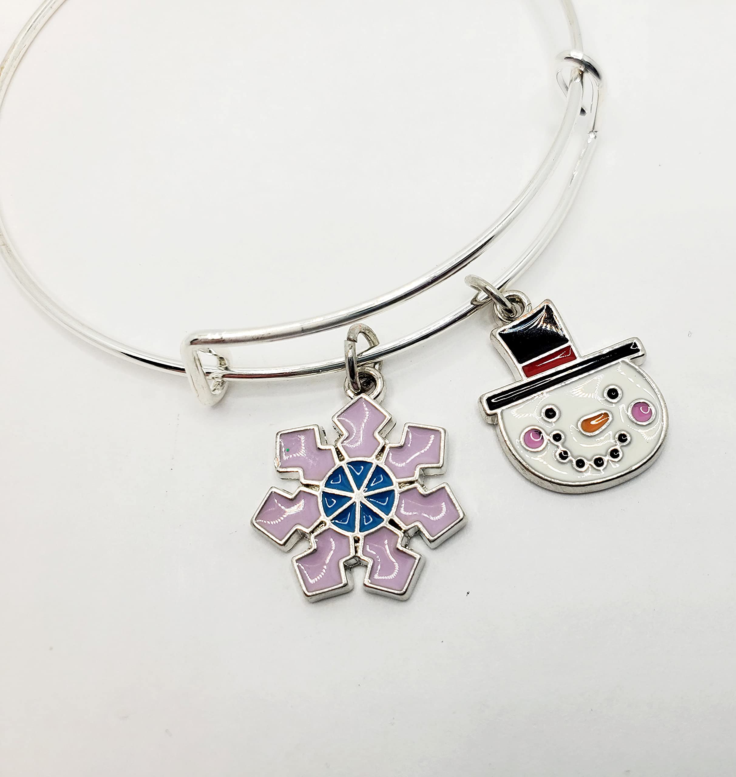 Snowman Charm Bracelet — Winter Snowflake Jewelry
