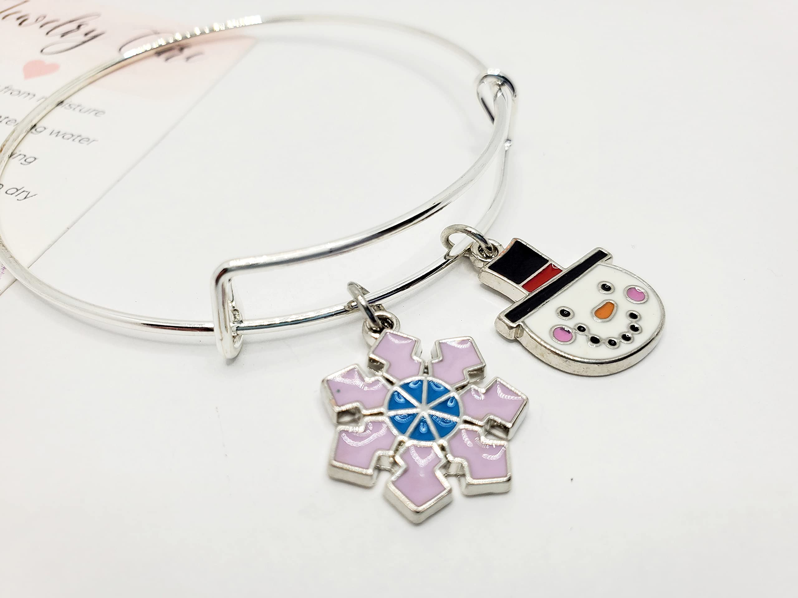 Snowman Charm Bracelet — Winter Snowflake Jewelry