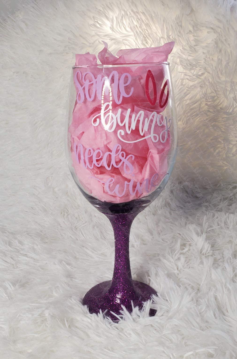 Some Bunny Needs Wine, Easter Stemmed Wine Glass, Easter Wine Glasses, Glittered Wine Glass, Bunny, Wine Lover, Wine Glass for Easter