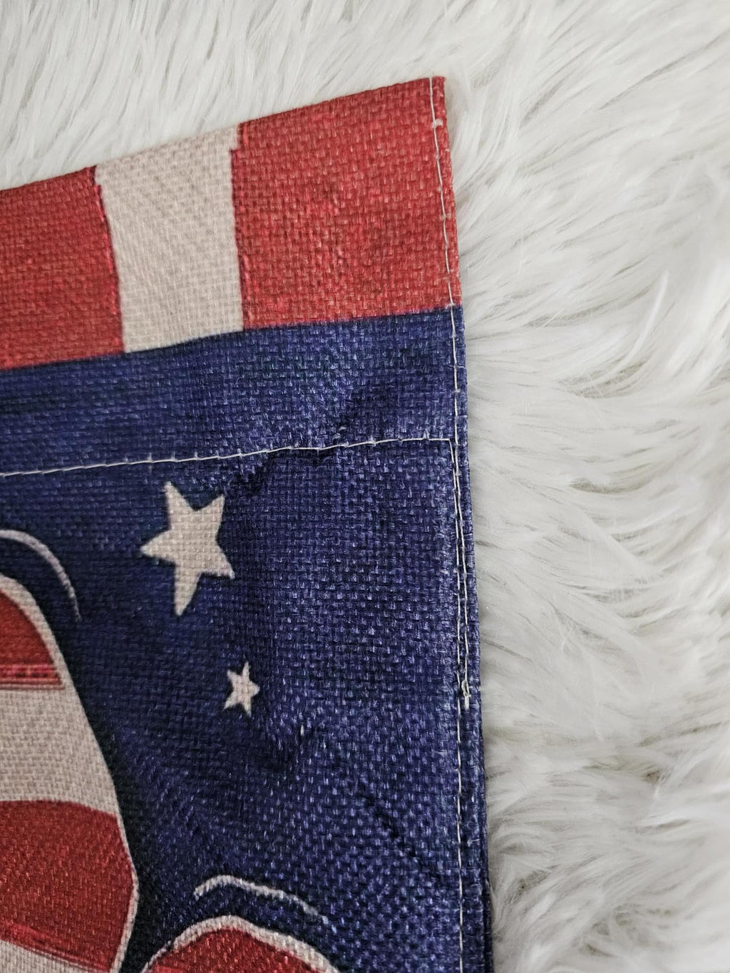 Patriotic Paw Print Welcome Garden Flag, Outdoor Seasonal Decorative Flag with Red White and Blue Stars and Stripes Design