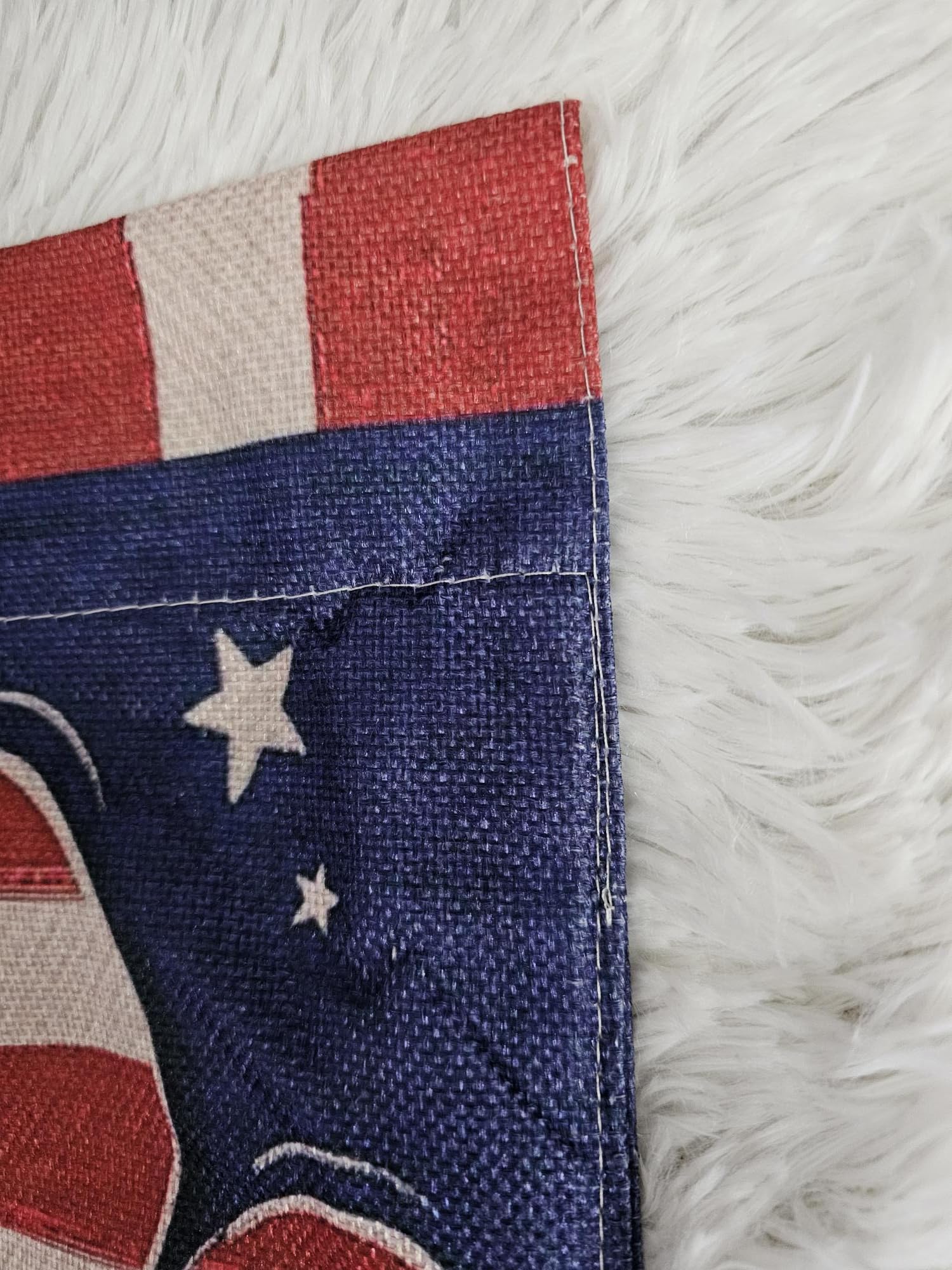 Patriotic Paw Print Welcome Garden Flag, Outdoor Seasonal Decorative Flag with Red White and Blue Stars and Stripes Design