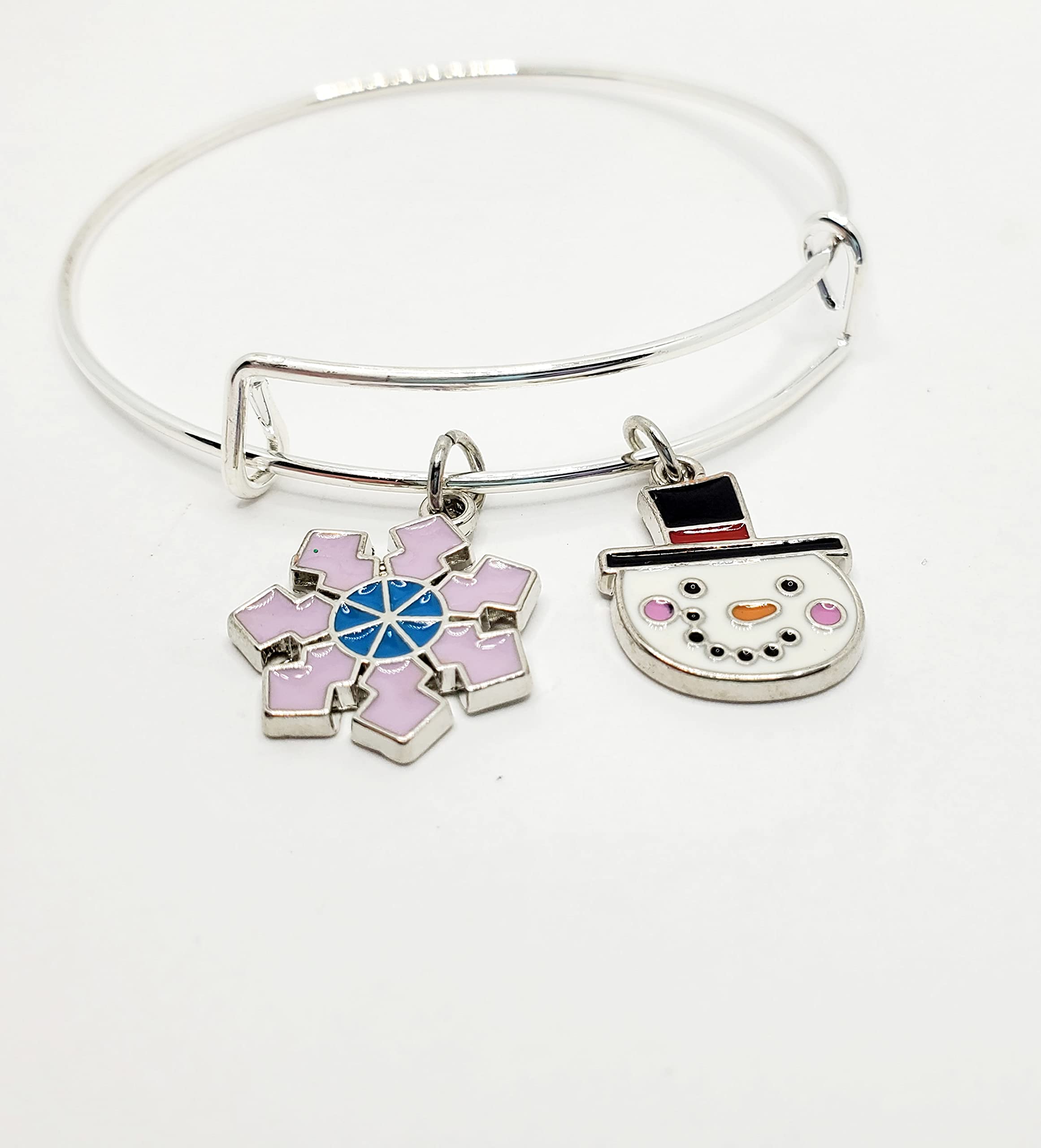 Snowman Charm Bracelet — Winter Snowflake Jewelry