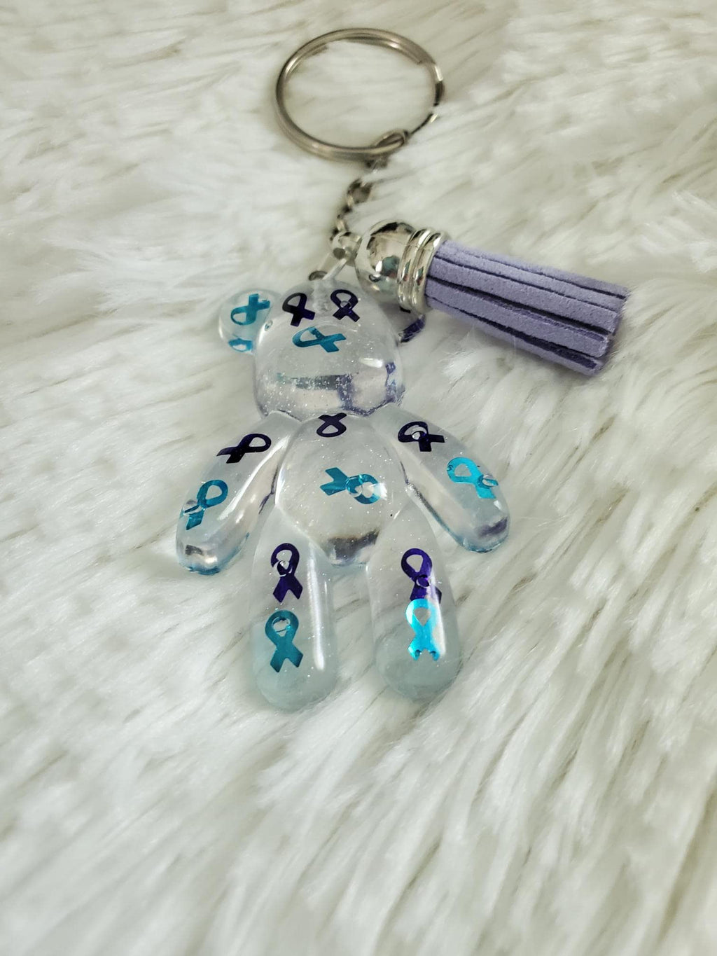 Suicide Awareness Ribbon Bear Keychain, My Story Isn't Over Yet, You are Enough