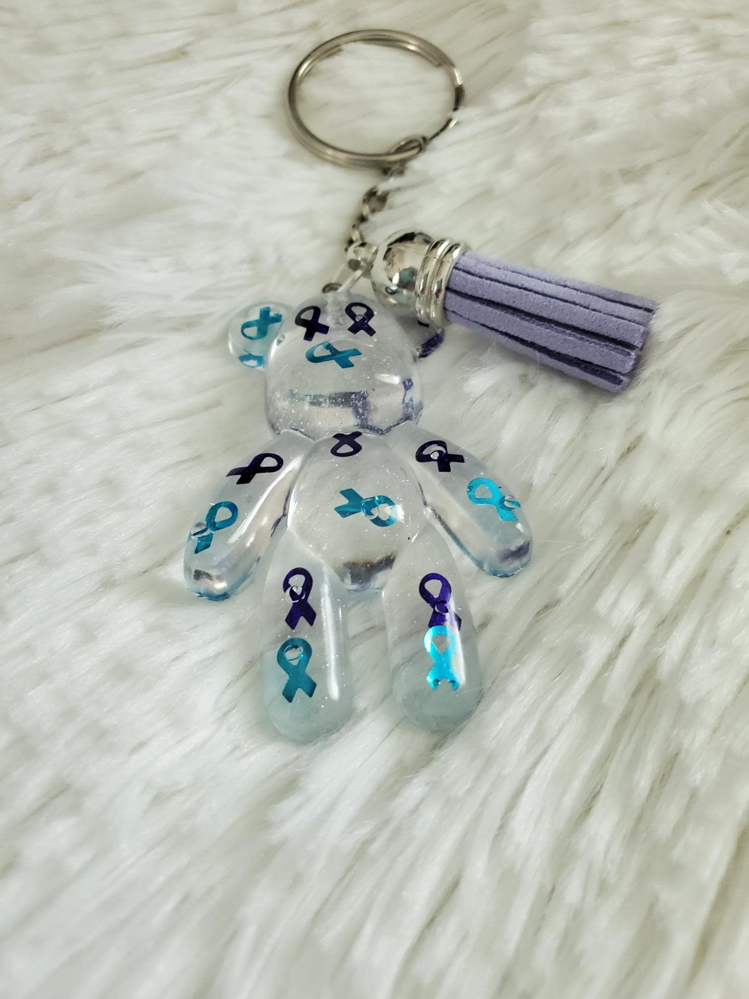 Suicide Awareness Ribbon Bear Keychain, My Story Isn't Over Yet, You are Enough