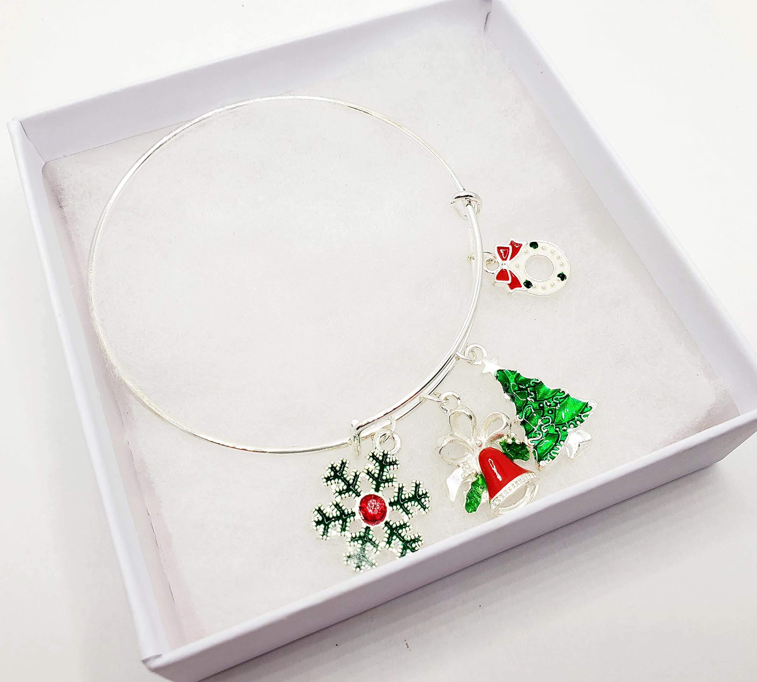 Christmas Charm Bracelet for Women | Silver Holiday Jewelry Gift