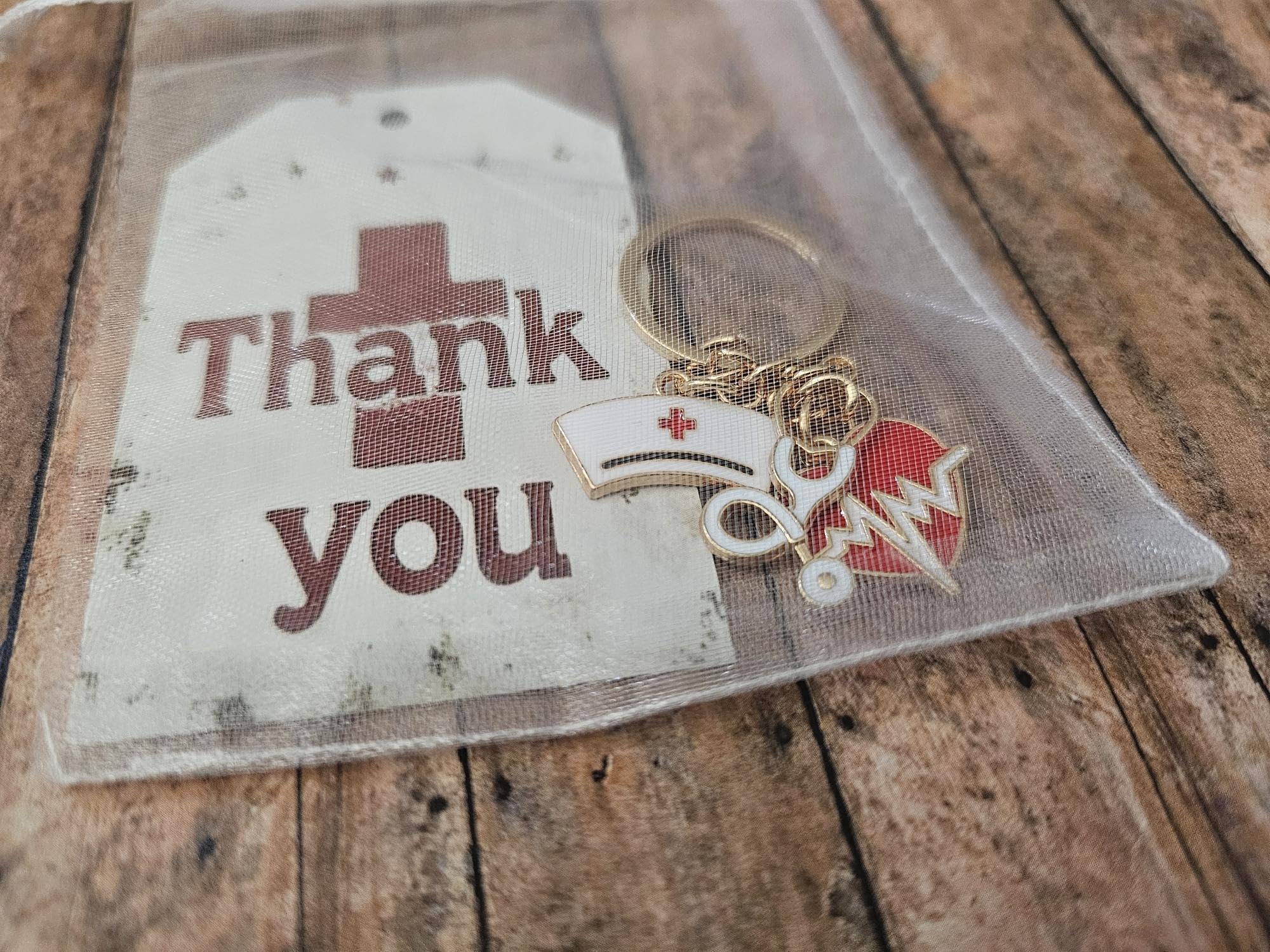 Nurse Appreciation Keychain Gift Set, Enamel Nurse Cap and Heart Charm, Thank You Gift for Healthcare Workers, Nurse Week