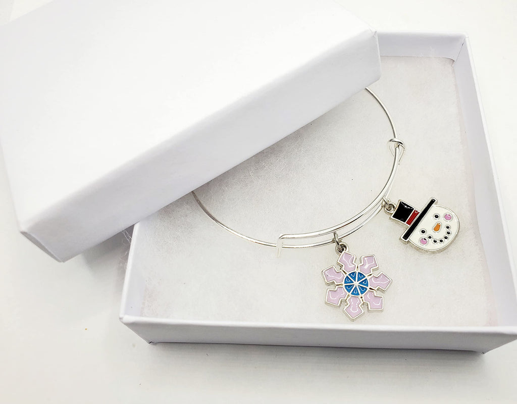 Snowman Charm Bracelet — Winter Snowflake Jewelry