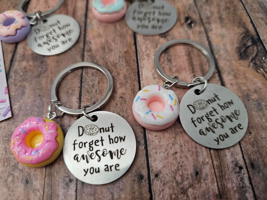 Donut Forget How Awesome You Are Keychain Gift Set, Motivational Appreciation Gift