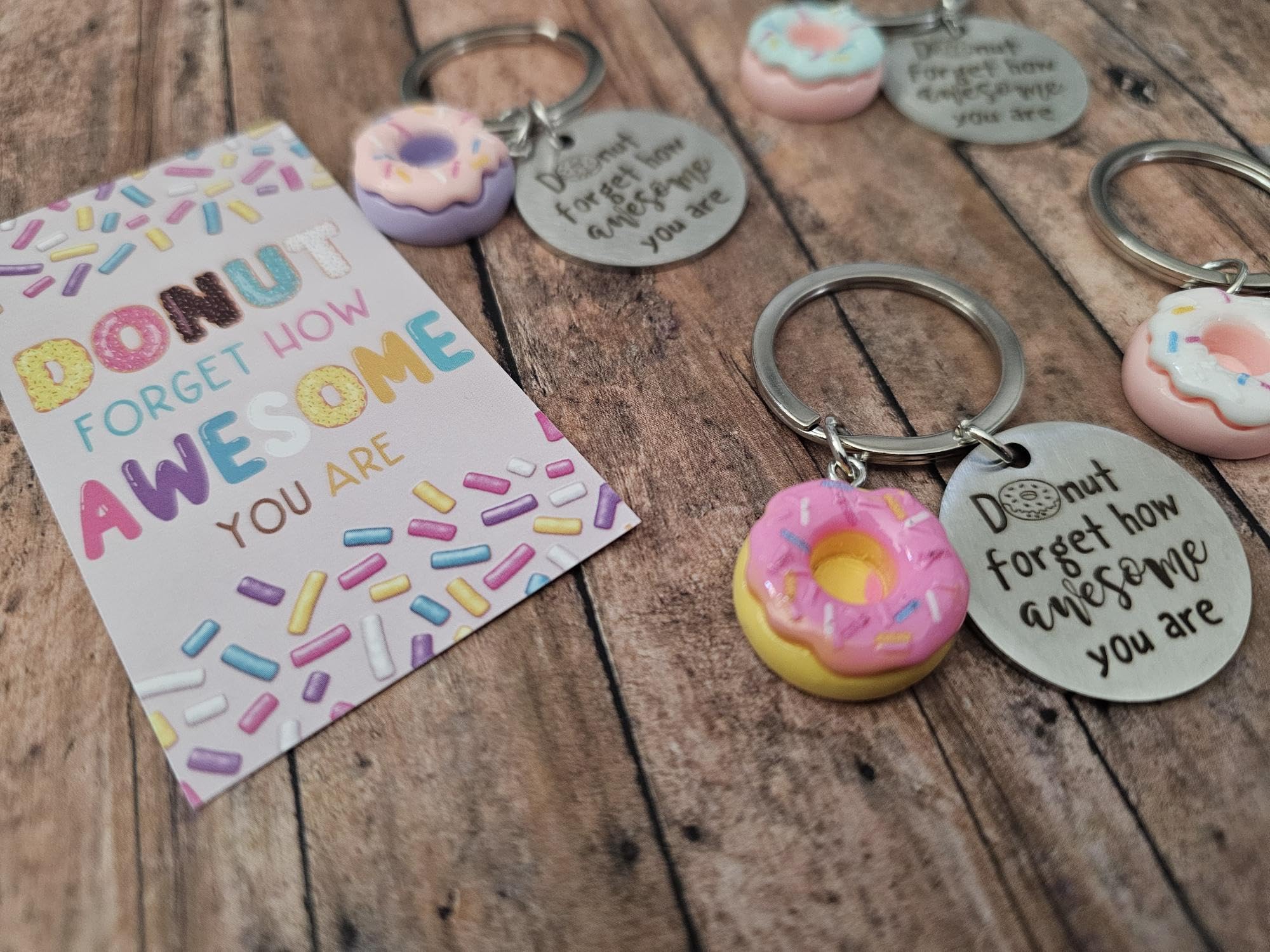 Donut Forget How Awesome You Are Keychain Gift Set, Motivational Appreciation Gift