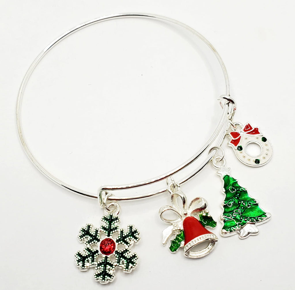 Christmas Charm Bracelet for Women | Silver Holiday Jewelry Gift