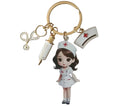 Nurse Appreciation Keychain, Cute Medical Charm Gift for Healthcare Heroes, with Stethoscope, Syringe and Nurse Cap Charms