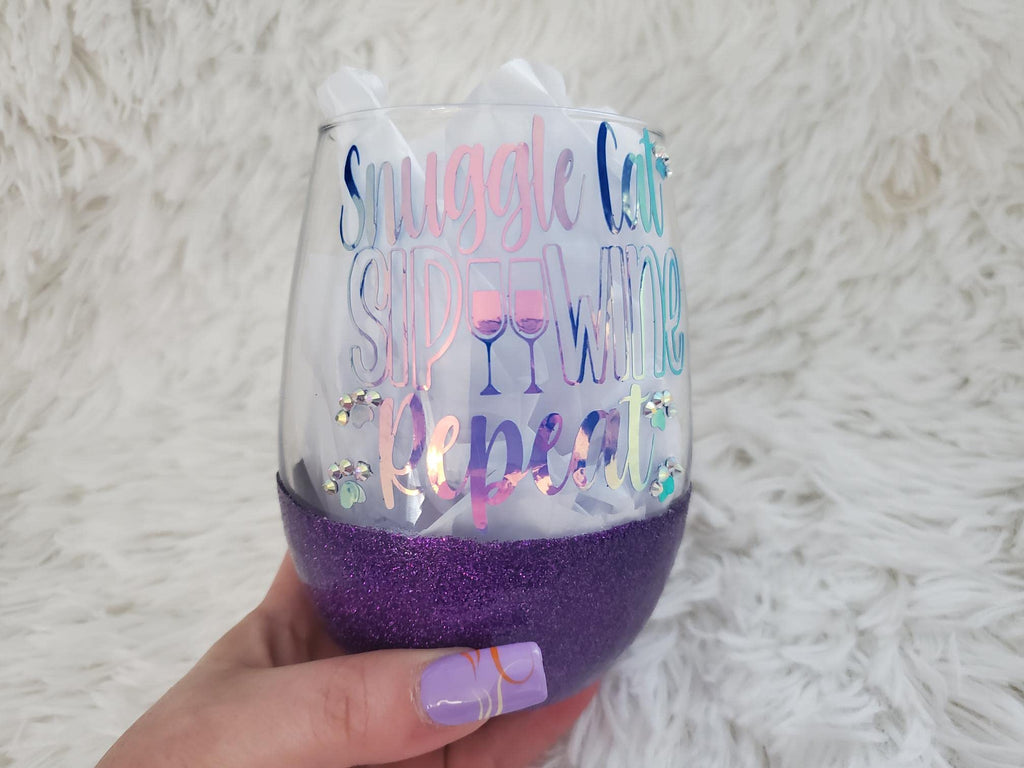Cat Mom Wine Glass, Fur Mama Tumbler, Gifts for Pet Lovers