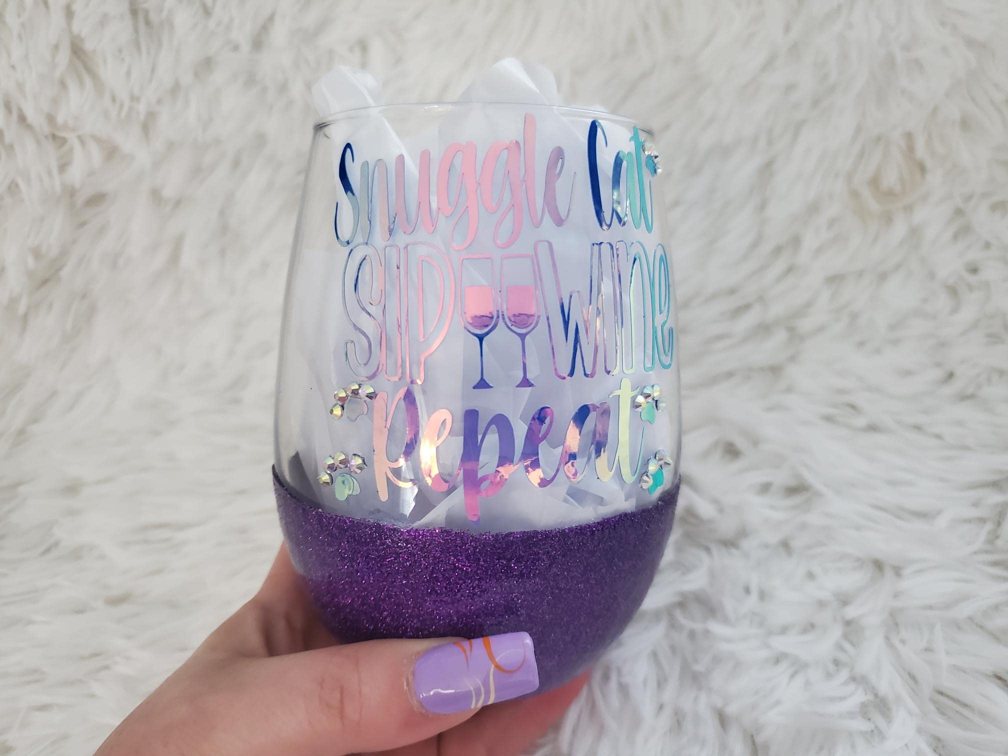 Cat Mom Wine Glass, Fur Mama Tumbler, Gifts for Pet Lovers