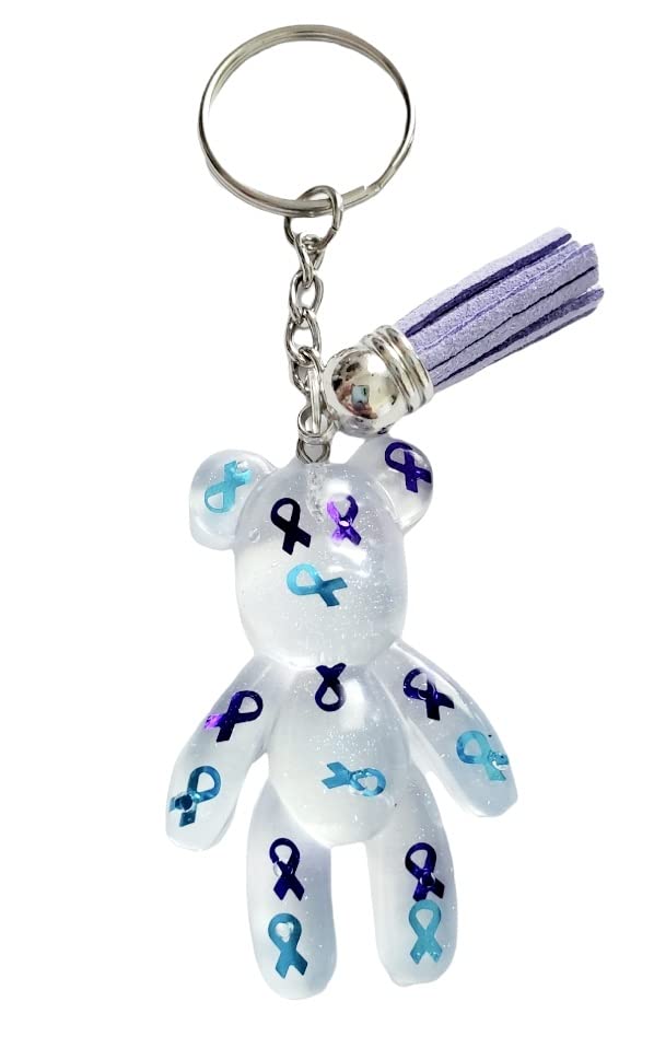 Suicide Awareness Ribbon Bear Keychain, My Story Isn't Over Yet, You are Enough