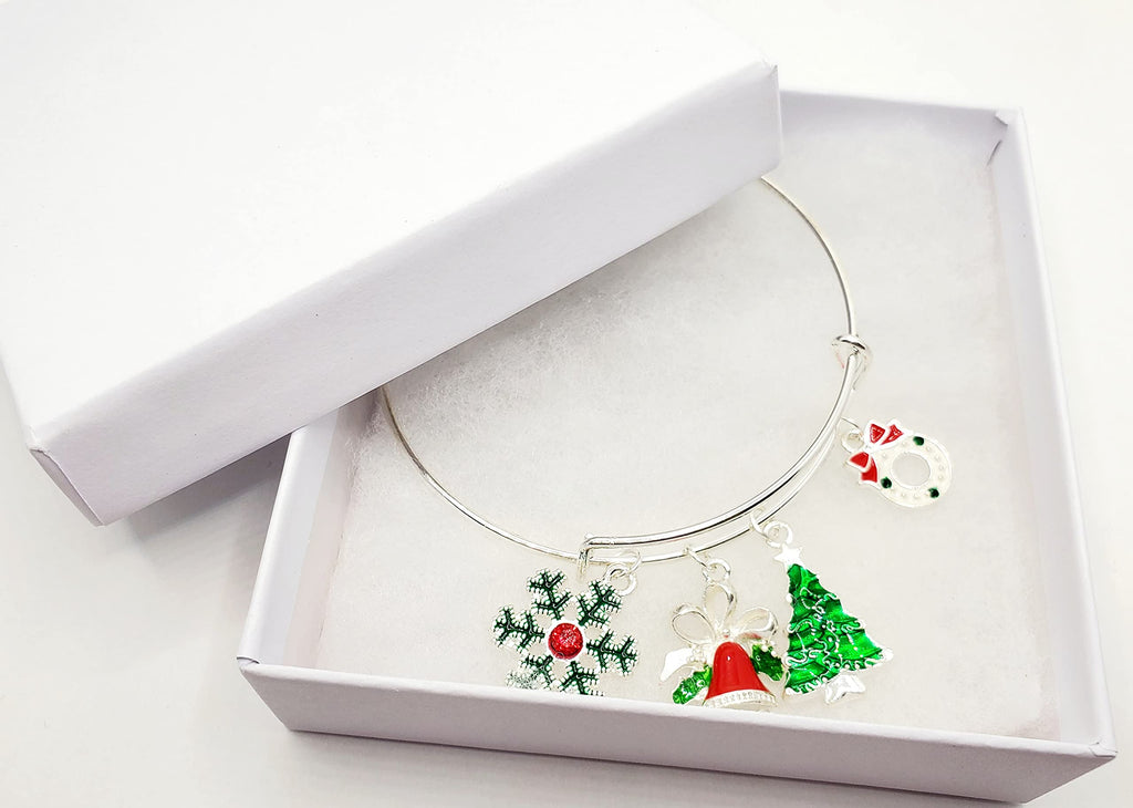 Christmas Charm Bracelet for Women | Silver Holiday Jewelry Gift