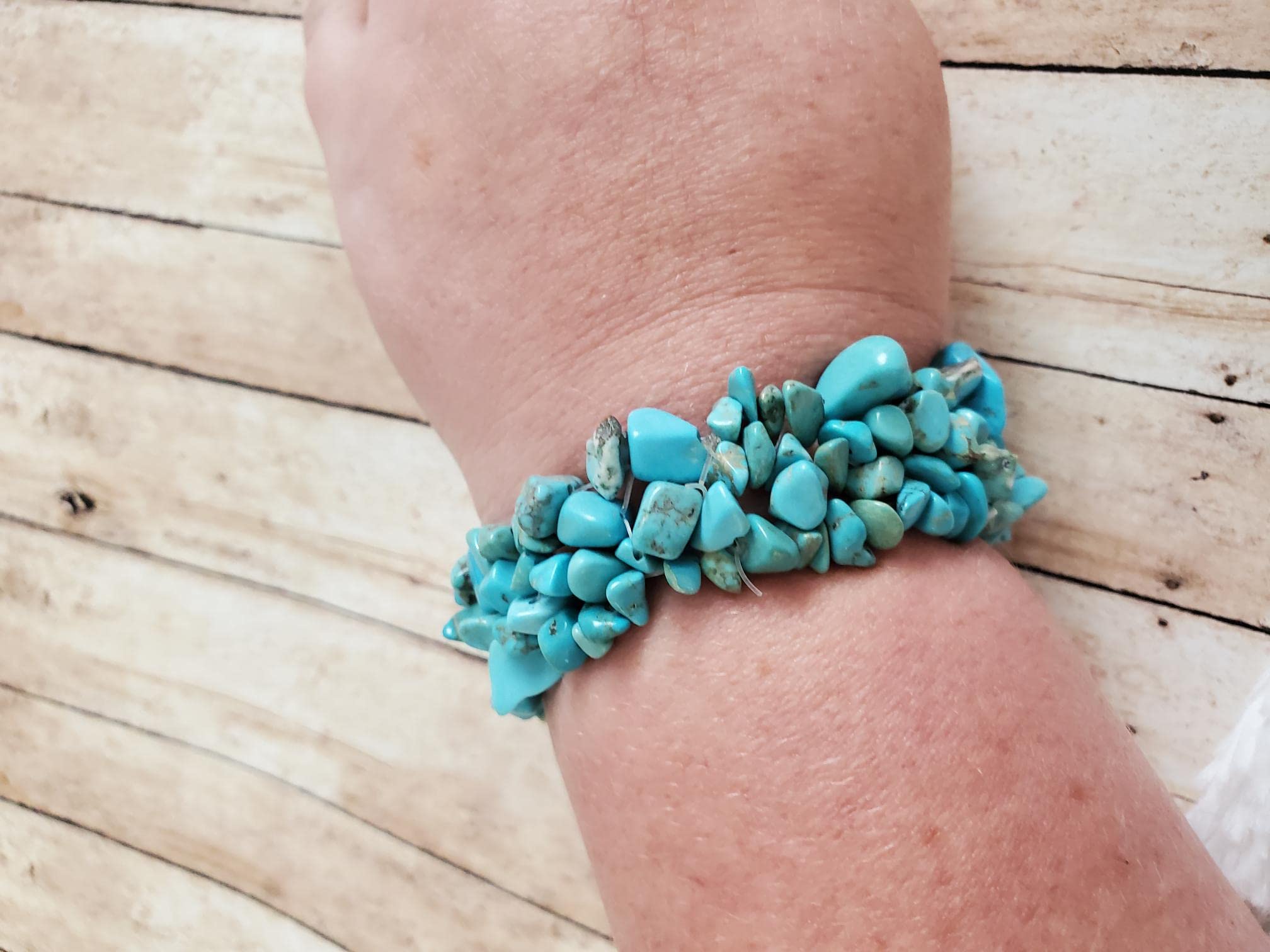 Turquoise Chip Necklace and Bracelet, Western Jewelry Set, Native American Accessories