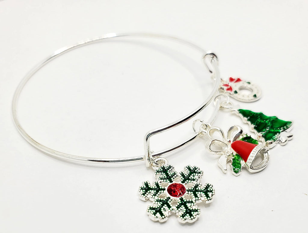 Christmas Charm Bracelet for Women | Silver Holiday Jewelry Gift