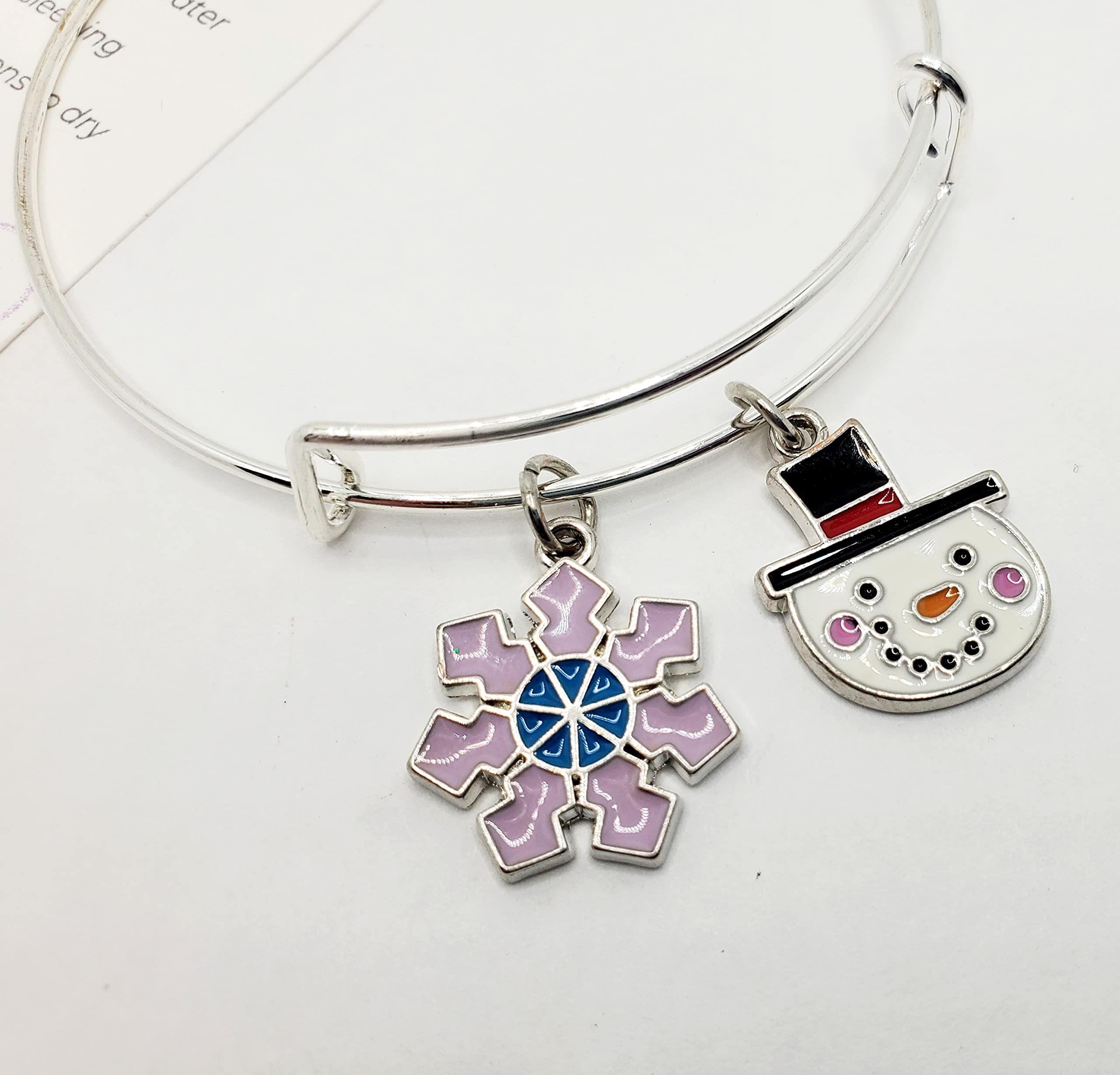 Snowman Charm Bracelet — Winter Snowflake Jewelry