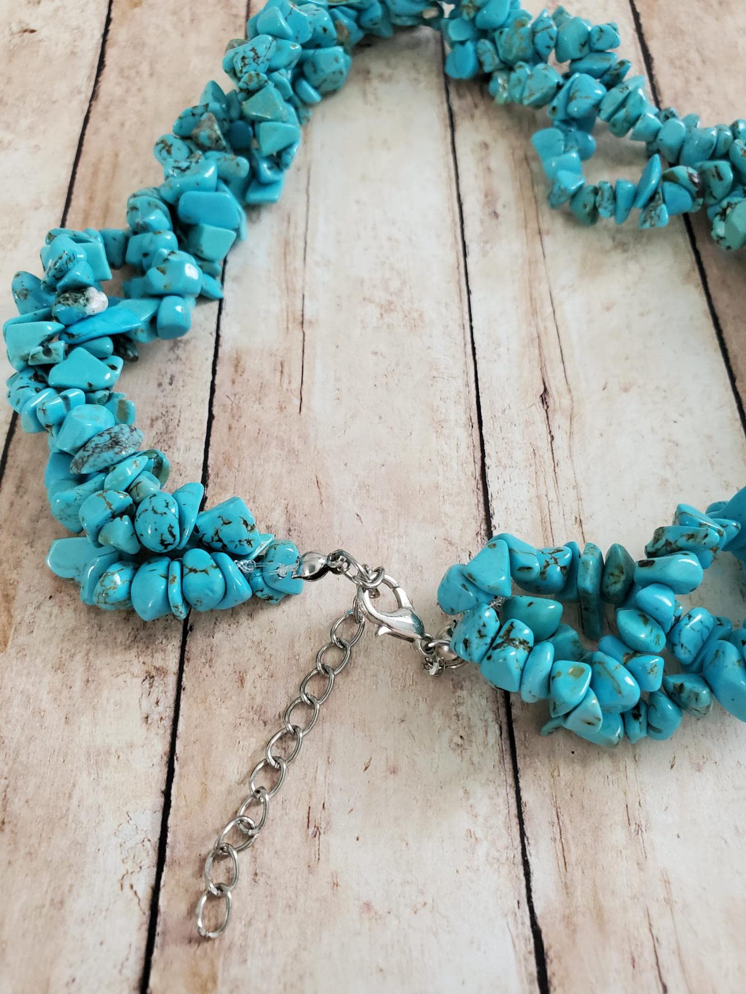 Turquoise Chip Necklace and Bracelet, Western Jewelry Set, Native American Accessories