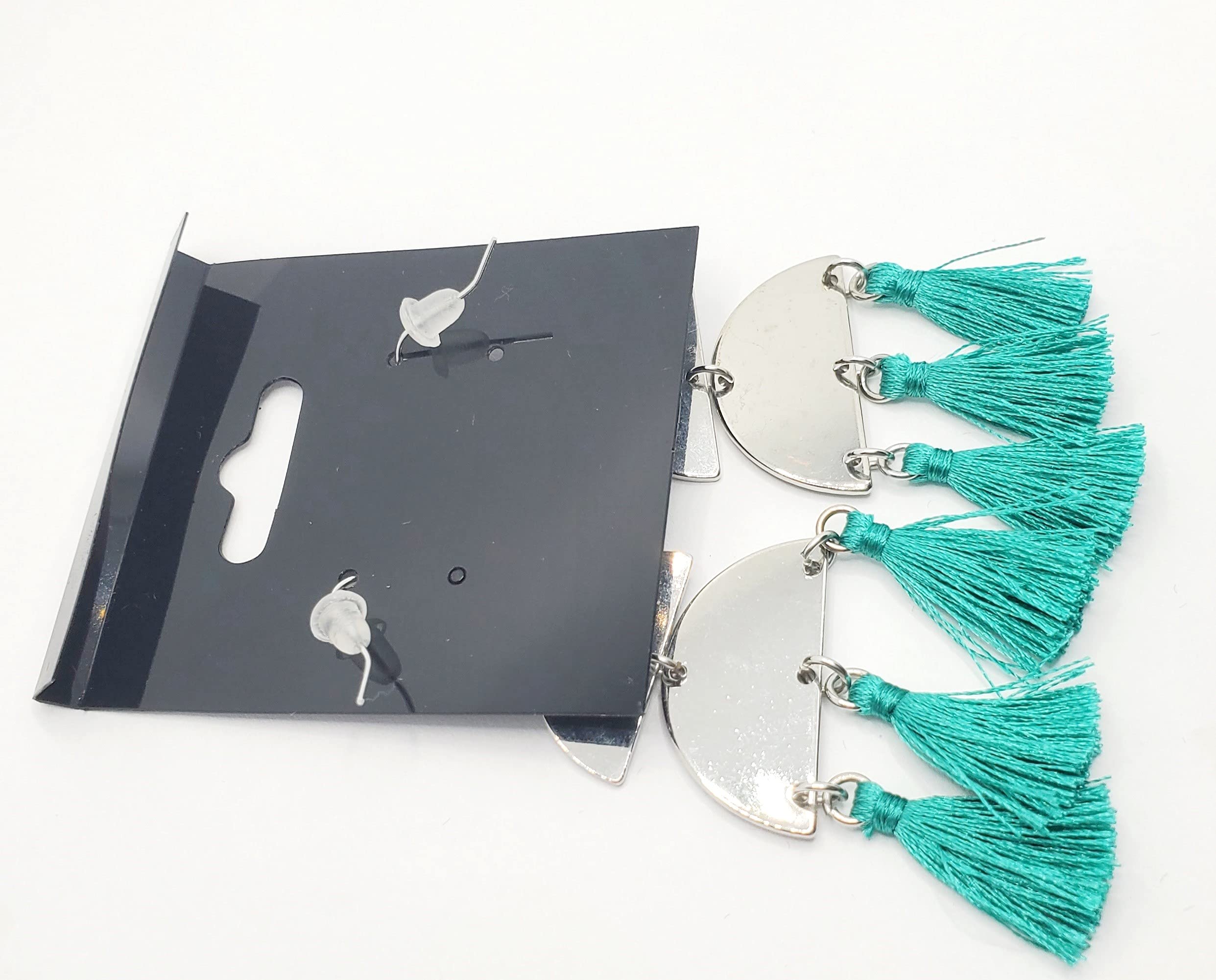 Turquoise Tassel Earrings, Sterling Silver Turquoise Tassel Earrings, Tassel Earrings, Dangle Earrings, Drop Earrings, Fashion Jewelry