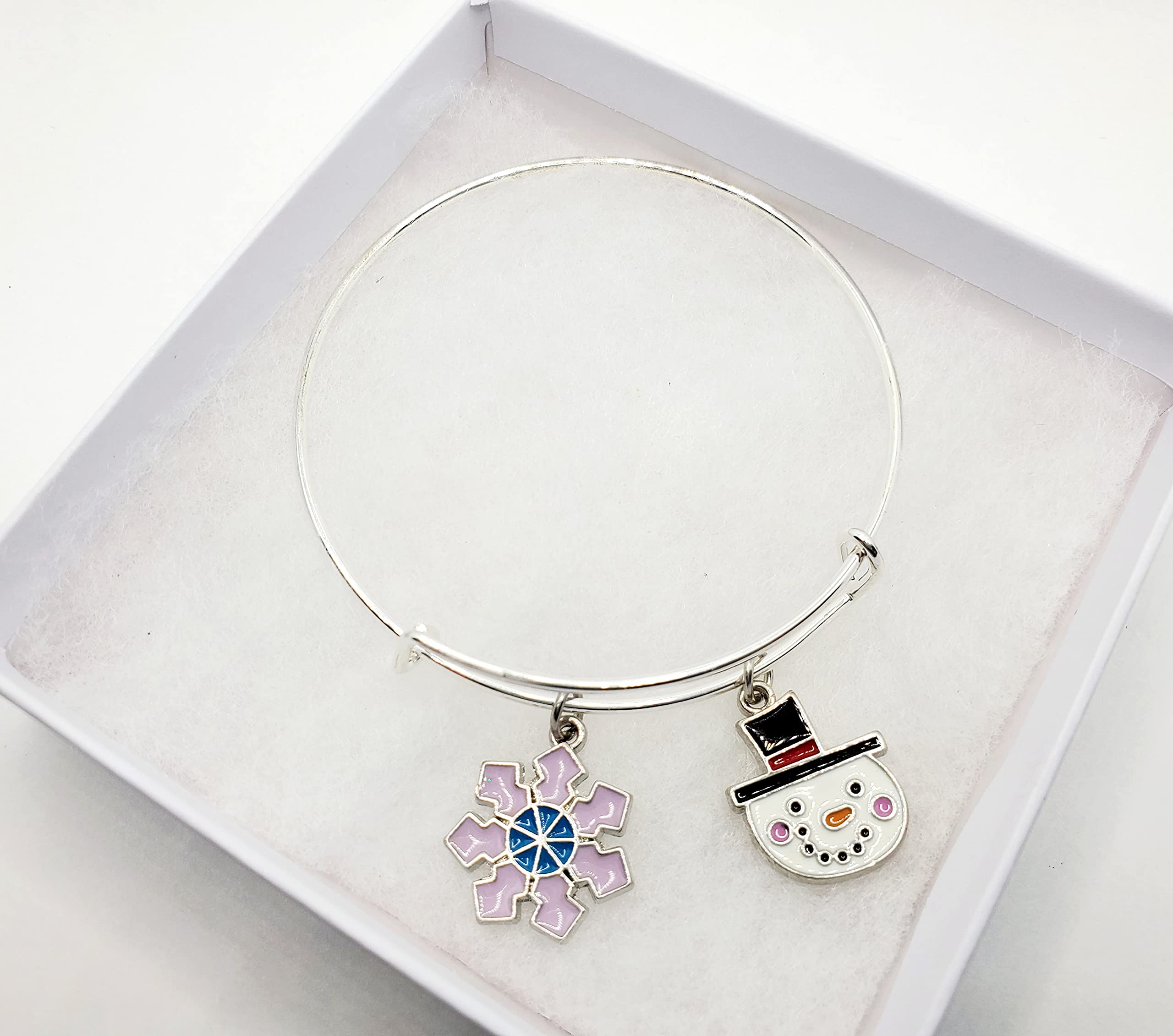 Snowman Charm Bracelet — Winter Snowflake Jewelry