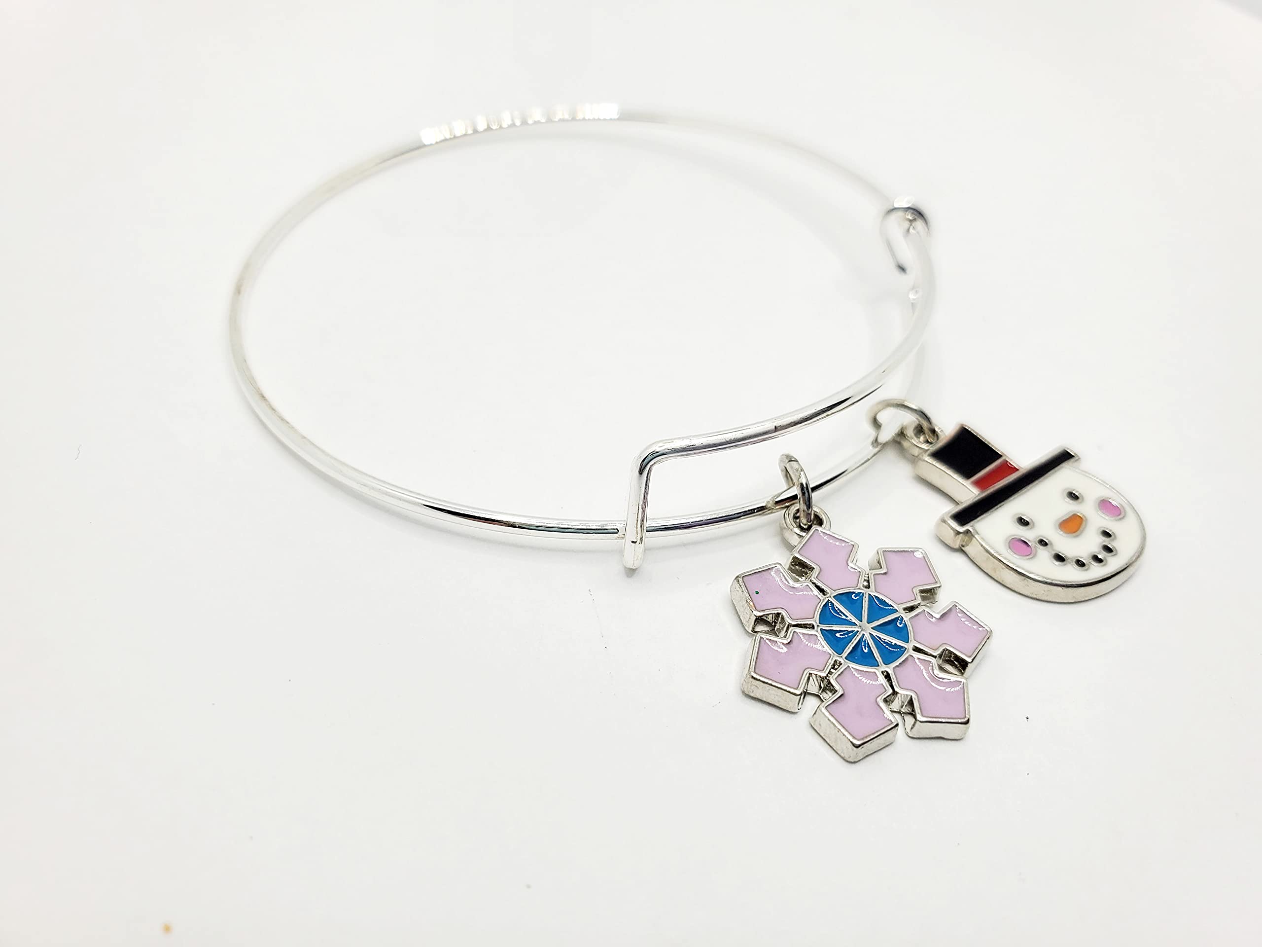 Snowman Charm Bracelet — Winter Snowflake Jewelry