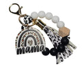 Mama Cow Print Silicone Bead Wristlet Keychain | Cute Mom Gift